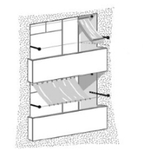 galería: Balcones - Proteccin contra vista con toldo y biombo